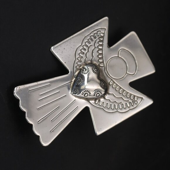 Authentic Guardian Angel Brooch Necklace Pendant Carolyn Pollack Relios S Silver - Picture 5 of 9